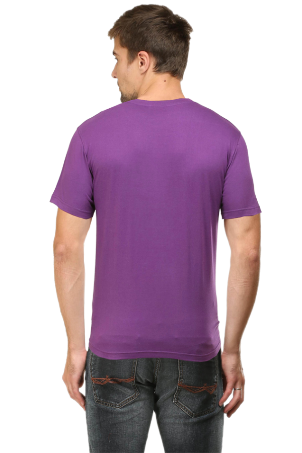 Male Round Neck Half Sleeve Classic Purple S - Image 2
